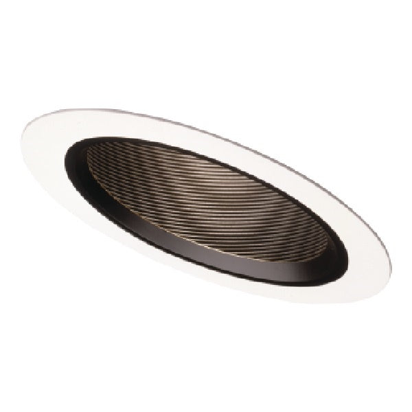 Halo Recessed 498P 6" Slope Ceiling Baffle for H47 Halo Housings, Black Baffle, White Trim