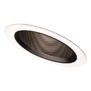 Halo Recessed 498P 6" Slope Ceiling Baffle for H47 Halo Housings, Black Baffle, White Trim