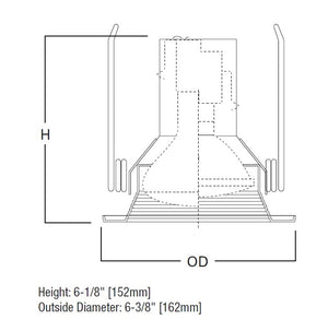 Halo Recessed 5001P 5" Line Voltage Metal Baffle Trim for H5 Housings, White Trim, White Baffle
