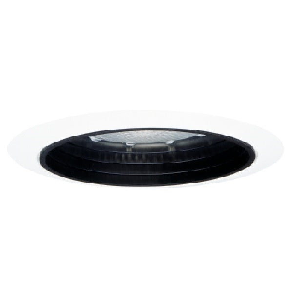 Halo Recessed 5010 5" Line Voltage Step Metal Baffle Trim for H5 Housings, White Trim, Black Baffle