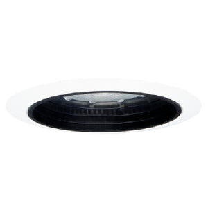 Halo Recessed 5010 5" Line Voltage Step Metal Baffle Trim for H5 Housings, White Trim, Black Baffle