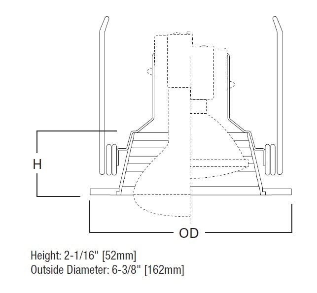 Halo Recessed 5010W 5" Line Voltage Step Metal Baffle Trim for H5 Housings, White Trim, White Baffle