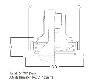 Halo Recessed 5010W 5" Line Voltage Step Metal Baffle Trim for H5 Housings, White Trim, White Baffle