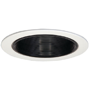 Halo Recessed 5012 5" Line Voltage High Coilex Baffle Trim for H5 Non-IC Type Housings, White Trim, Black Baffle
