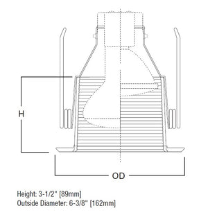 Halo Recessed 5012 5" Line Voltage High Coilex Baffle Trim for H5 Non-IC Type Housings, White Trim, Black Baffle