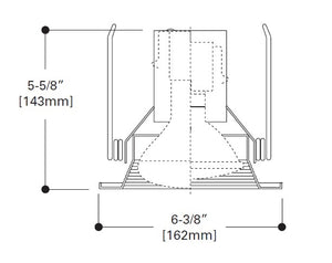 Halo Recessed 5014P 5" Line Voltage Shallow Metal Baffle Trim for BR and PAR Lamps H25 Housings , White Trim Ring with White Baffle
