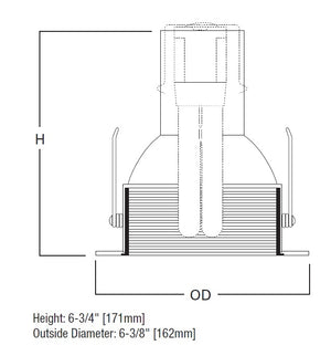 Halo Recessed 5016P 5" Line Voltage Coilex Baffle with Reflector Trim for H5, ET/EI500, H570, H571 and H572 Housings, White Trim, Black Baffle