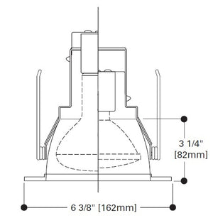 Halo Recessed 5020SC 5" Line Voltage Reflector Cone Trim for  BR30 and PAR Lamps in H5 Housings, White with Clear Reflector