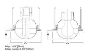 Halo Recessed 5054TBZS 5" Dome Lens Showerlight Trim, Wet Location Listed, Tuscan Bronze Trim Ring with Dome Lens 