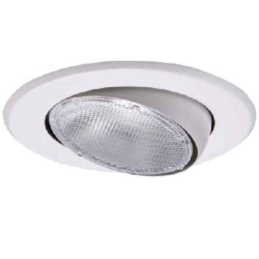 Halo Recessed 5070P 5" Line Voltage Adjustable Gimbal for PAR Lamps in H5 Housings, 30 Degree Adjustable, White Trim Ring with White Eyeball