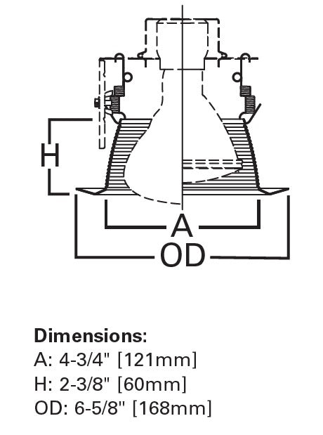 Halo Recessed 5102BB 5" Line Voltage Tapered Metal Baffle Trim, Self-Flanged, Black Baffle, White Trim