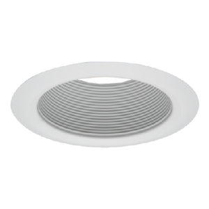 Halo Recessed 5102WB 5" Line Voltage Tapered Metal Baffle Trim, Self-Flanged, White Baffle, White Trim
