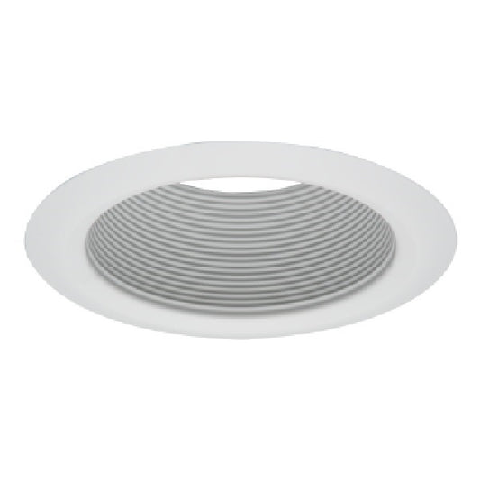 Halo Recessed 5102WB 5" Line Voltage Tapered Metal Baffle Trim, Self-Flanged, White Baffle, White Trim