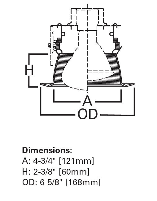 Halo Recessed 5109BB 5" Line Voltage Tapered Plastic Baffle Trim, Self-Flanged, Black Coilex Baffle, White Trim