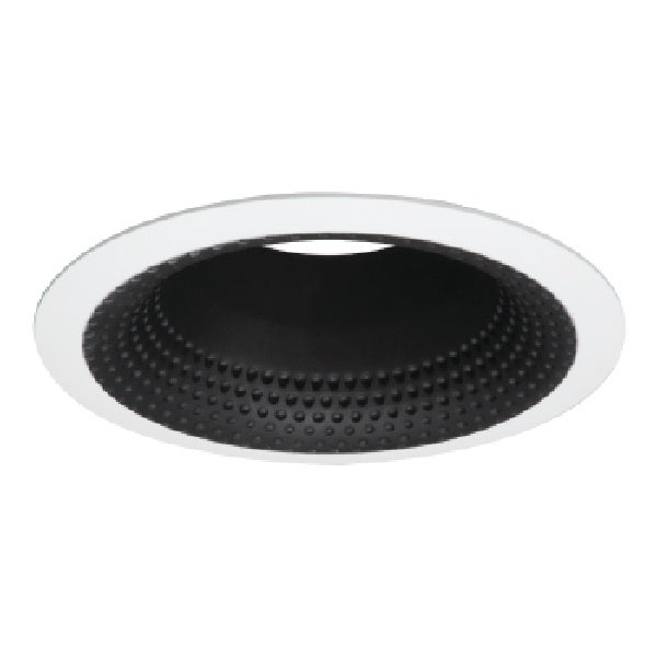 Halo Recessed 5110BB 5" Line Voltage Perftex Self-Flanged Baffle, Black Perftex Baffle, White Trim