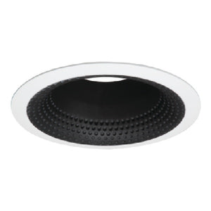 Halo Recessed 5110BB 5" Line Voltage Perftex Self-Flanged Baffle, Black Perftex Baffle, White Trim
