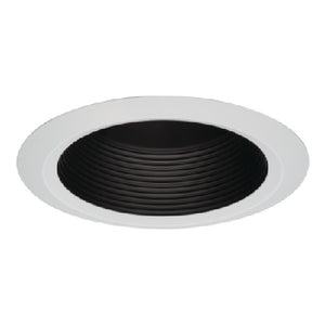 Halo Recessed 5126BB 5" Line Voltage Self-Flanged Shallow Full Cone Baffle, Black Baffle, Black Trim