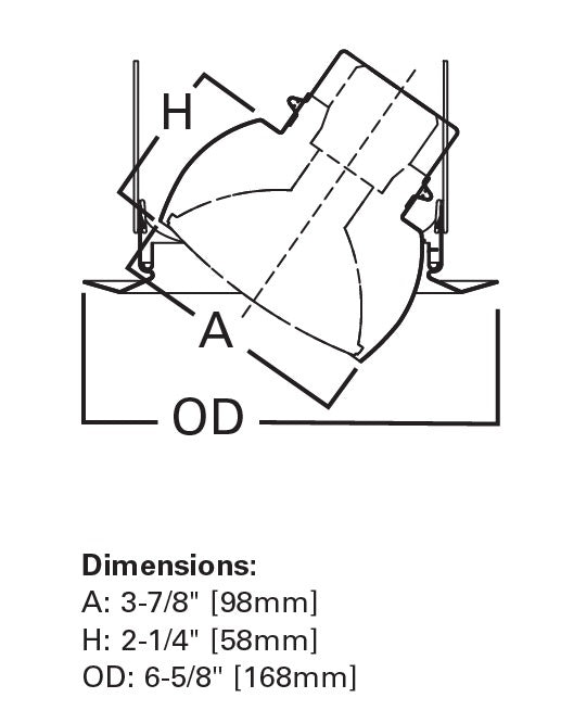 Halo Recessed 5130WH 5" Line Voltage PAR30 Eyeball Self-Flanged Trim with 35 Degree Tilt, White