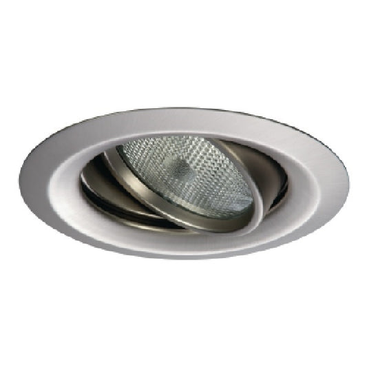 Halo Recessed 5165SN 5" Line Voltage PAR30 Eyeball Self-Flanged Trim with 25 Degree Tilt, Satin Nickel Gimbal, Satin Nickel Trim