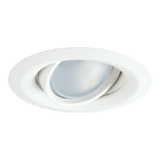 Halo Recessed 5165WH 5" Line Voltage PAR30 Eyeball Self-Flanged Trim with 25 Degree Tilt, White Gimbal, White Trim