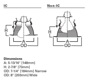 Halo Recessed 6100BB 6" Tapered Metal Baffle Trim, Black Baffle, Narrow & Wide White Trims