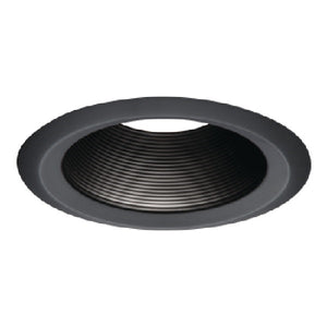 Halo Recessed 6102BB 6" Line Voltage Tapered Metal Baffle, Black Baffle, White Trim