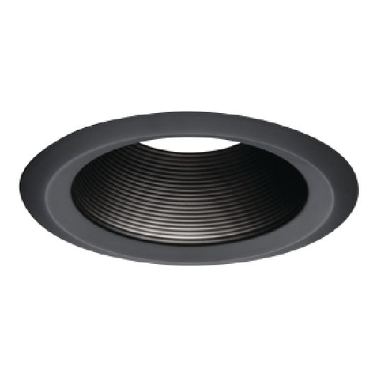 Halo Recessed 6102BB 6" Line Voltage Tapered Metal Baffle, Black Baffle, White Trim