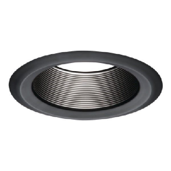 Halo Recessed 6103BB 6" Line Voltage Straight Metal Baffle, Black Baffle, White Trim