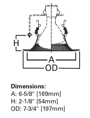 Halo Recessed 6110BB 6" Perftex Perforated Baffle with Self-Flange Ring, Black Perftex Baffle, White Trim