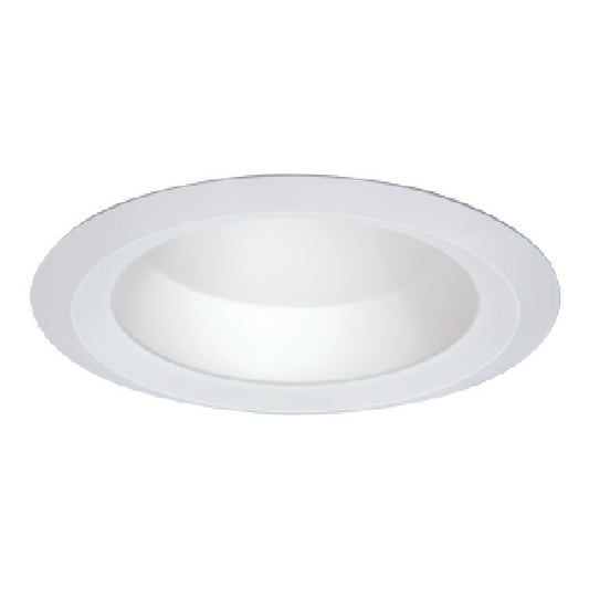 Halo Recessed 6121WH 6" Line Voltage Incandescent Shallow Full Cone Reflector, Self Flange, White Reflector, White Trim