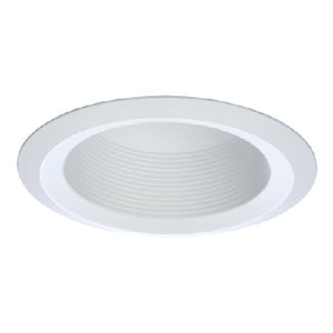 Halo Recessed 6125WB 6" Line Voltage Incandescent Full Cone Baffle, Self Flange, White Baffle, White Trim