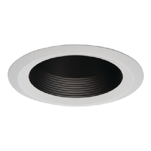 Halo Recessed 6126BB 6" Shallow Full Cone Baffle, Black Baffle, White Trim