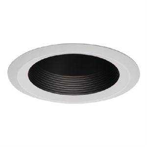 Halo Recessed 6126BB 6" Shallow Full Cone Baffle, Black Baffle, White Trim