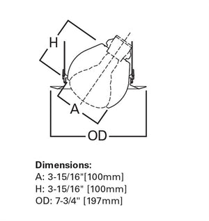 Halo Recessed 6130WH 6" Eyeball Trim, White Eyeball, White Trim