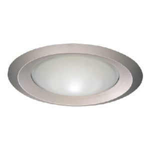 Halo Recessed 6150SN 6" Line Voltage Frost Dome Glass Lens, Self-Flange, Satin Nickel Reflector