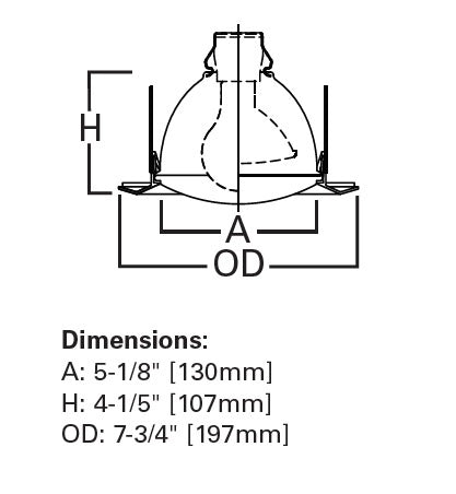 Halo Recessed 6150SN 6" Line Voltage Frost Dome Glass Lens, Self-Flange, Satin Nickel Reflector