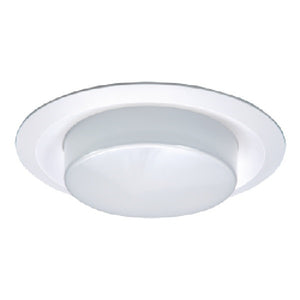 Halo Recessed 6162WH 6" Line Voltage Drop Opal Plastic Lens Shower Trim, Reflector, Self-flange, White Trim