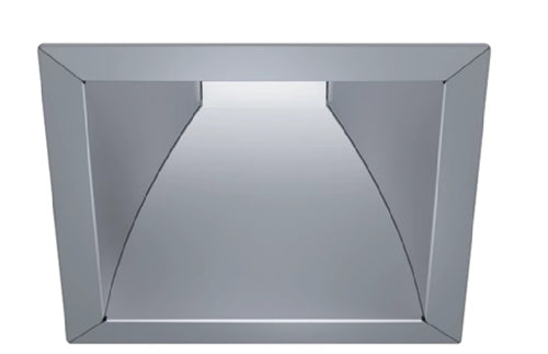 Halo Recessed Commercial 61SQH 6" Square Medium Distribution Reflector, Semi-Specular Clear, Polished Flange