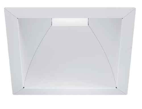 Halo Recessed Commercial 61SQMW 6" Square Medium Distribution Reflector, Matte White, White Flange