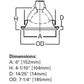 Halo Recessed 6230SN 6" Line Voltage Squircle Frost Glass Lens with Metal Trim, Self-Flange, Satin Nickel