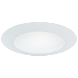 Halo Recessed 70P 6" Line Voltage Lensed Downlight Trim, Wet Location, Albalite Glass Lens, White Trim
