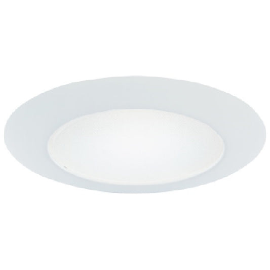 Halo Recessed 70P 6" Line Voltage Lensed Downlight Trim, Wet Location, Albalite Glass Lens, White Trim