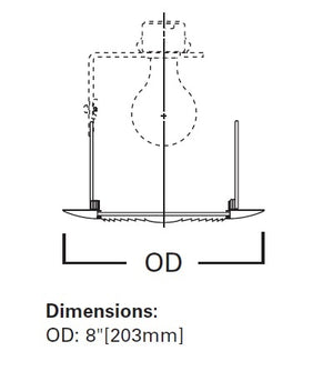 Halo Recessed 73P 6" Line Voltage Fresnel Glass Lens, White Trim, Fresnel Glass Lens