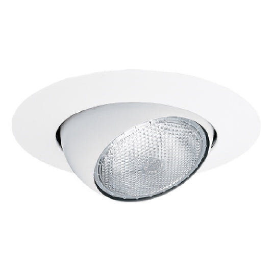 Halo Recessed 74P 6" Line Voltage Adjustable Eyeball 30 Degree Tilt Trim, White Eyeball, White Trim