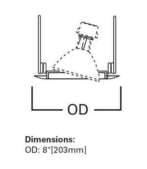 Halo Recessed 76P 6" Adjustable Gimbal 30 Degree Tilt, White Gimbal, White Trim
