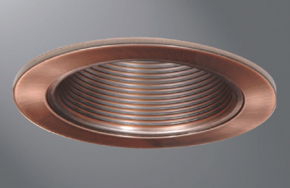Halo Recessed 953AC 4" Metal Baffle Trim, Antique Copper Trim with Antique Copper Baffle