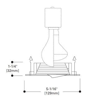 Halo Recessed 992P 4" Wall Wash Eyelid Trim, White Trim and Eyelid, Black Baffle