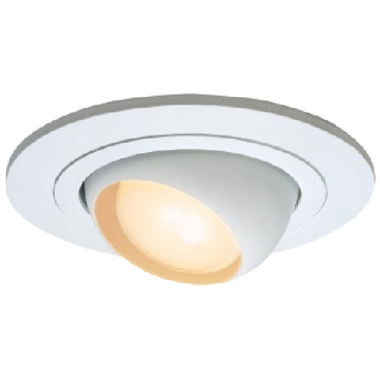 Halo Recessed 998P 4" Line Voltage Adjustable Eyeball Trim for H99 Housings, 30 Degree Tilt, White Trim with White Eyeball