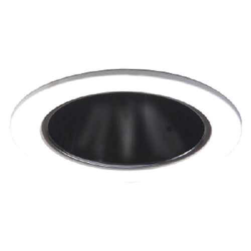 Halo Recessed 999MB 4" Reflector Cone Trim, White Trim with Specular Black Reflector