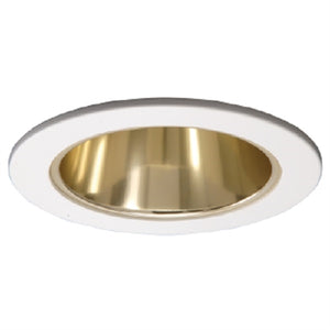 Halo Recessed 999RG 4" Reflector Cone Trim, White Trim with Residential Gold Reflector